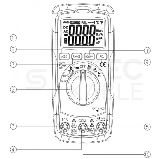 Miernik uniwersalny z pomiarem temperatury multimetr cyfrowy z wyświetlaczem LCD SONEL CMM-10