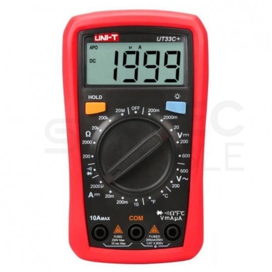 Miernik uniwersalny z pomiarem temperatury multimetr cyfrowy z wyświetlaczem LCD UNI-T UT33C+