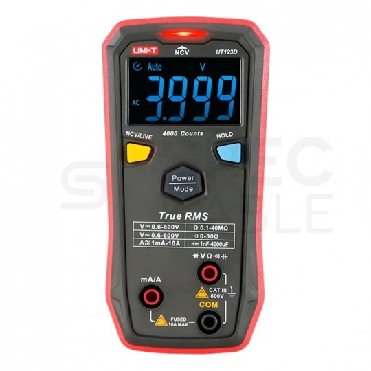 Miernik uniwersalny z pomiarem True RMS i funkcją LIVE multimetr cyfrowy z wyświetlaczem LCD UNI-T UT123D