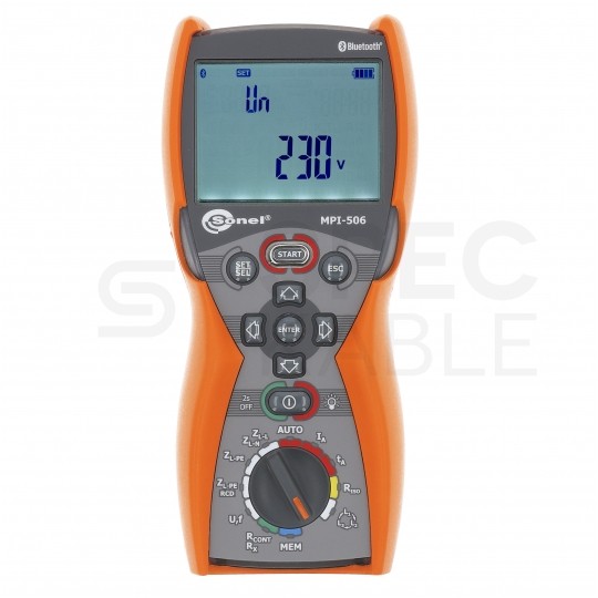 Miernik wielofunkcyjny z funkcją testu wyłączników RCD tester cyfrowy LCD + Bluetooth do instalacji elektryczych SONEL MPI-506