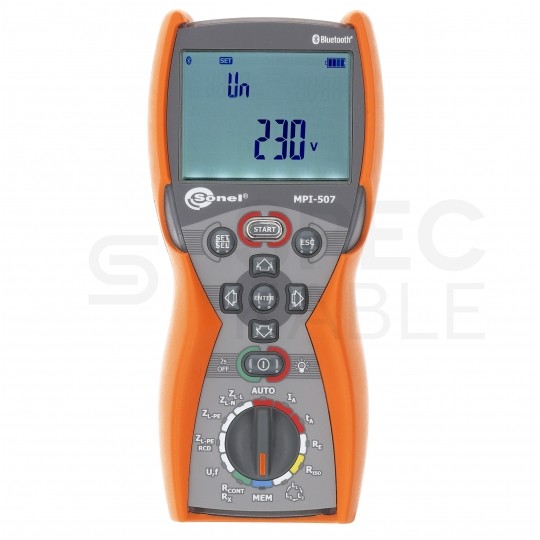 Miernik wielofunkcyjny z funkcją testu wyłączników RCD tester cyfrowy LCD + Bluetooth do instalacji elektryczych SONEL MPI-507