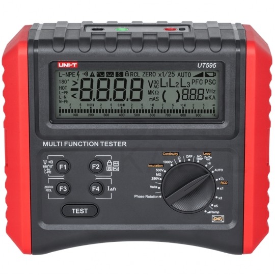 Miernik wielofunkcyjny z funkcją testu wyłączników RCD tester cyfrowy LCD do instalacji elektrycznych UNI-T UT595