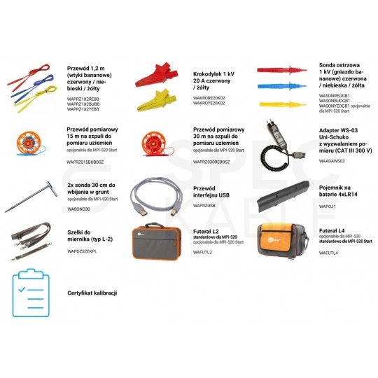 Miernik wielofunkcyjny z funkcją testu wyłączników RCD tester cyfrowy LCD do instalacji elektryczych i odbiorów SONEL MPI-520