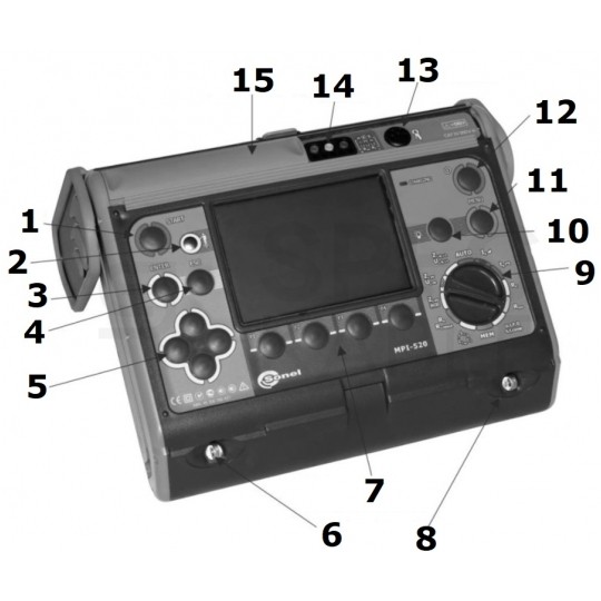 Miernik wielofunkcyjny z funkcją testu wyłączników RCD tester cyfrowy LCD do instalacji elektryczych i odbiorów SONEL MPI-520