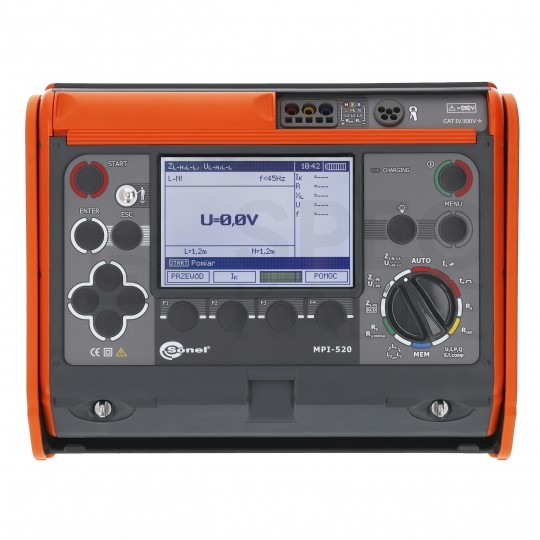 Miernik wielofunkcyjny z funkcją testu wyłączników RCD tester cyfrowy LCD do instalacji elektryczych i odbiorów SONEL MPI-520S