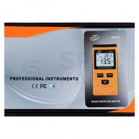 Miernik wilgotności drewna bezinwazyjny wilgotnościomierz GM630 [0,5 - 79,5%] BENETECH
