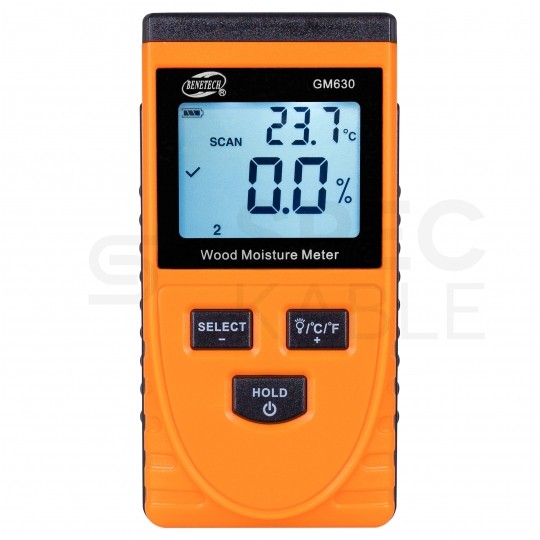 Miernik wilgotności drewna bezinwazyjny wilgotnościomierz GM630 [0,5 - 79,5%] BENETECH