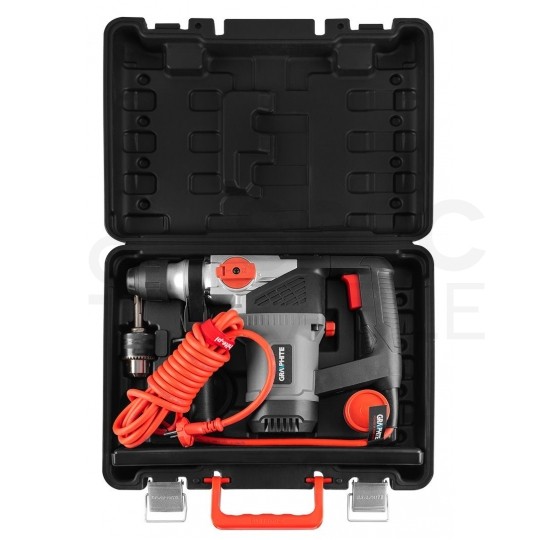 Młot udarowo-obrotowy sieciowy 230V 900W SDS-Plus 4,0J w walizce z akcesoriami GRAPHITE 58G860