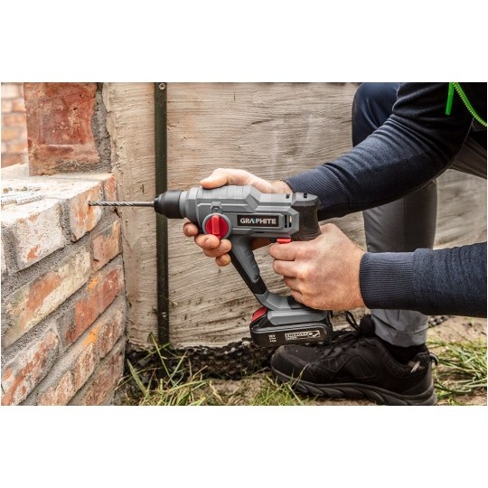 Młotowiertarka udarowa akumulatorowa 18V z uchwytem SDS-Plus 0,8J bez akumulatora GRAPHITE ENERGY+ 58G009