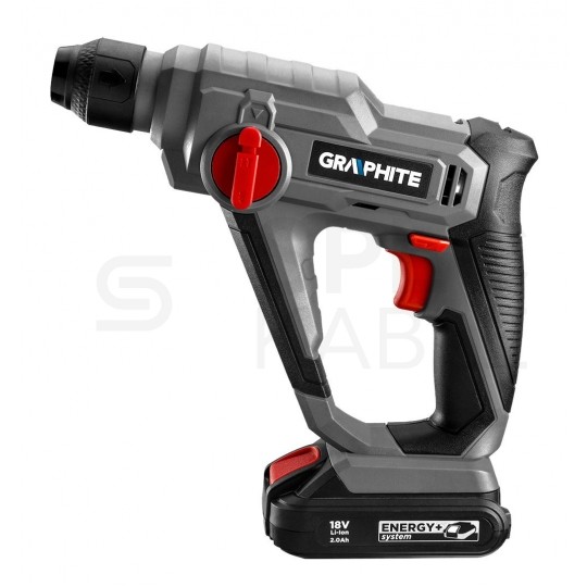 Młotowiertarka udarowa akumulatorowa 18V z uchwytem SDS-Plus 0,8J bez akumulatora GRAPHITE ENERGY+ 58G009