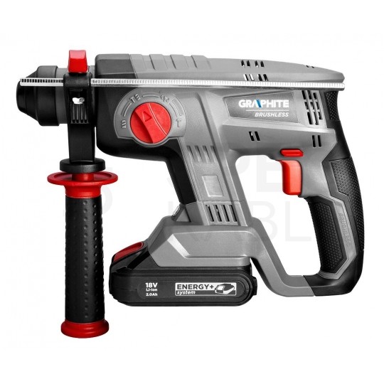 Młotowiertarka udarowa akumulatorowa 18V z uchwytem SDS-Plus 2,2J bez akumulatora GRAPHITE ENERGY+ 58G027