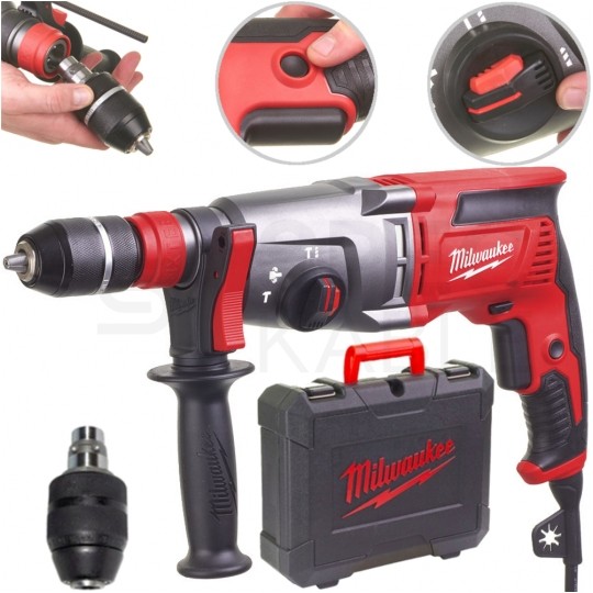 Młotowiertarka udarowa SDS-Plus 2,4J 800W PH 26 TX MILWAUKEE w zestawie z walizką