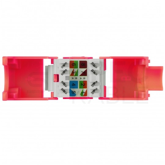 Moduł keystone RJ45 UTP kat.6 nieekranowany beznarzędziowy czerwony NEKU