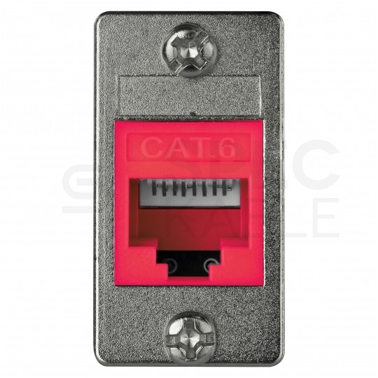 Moduł keystone RJ45 UTP kat.6 nieekranowany beznarzędziowy czerwony NEKU