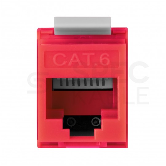 Moduł keystone RJ45 UTP kat.6 nieekranowany beznarzędziowy czerwony NEKU