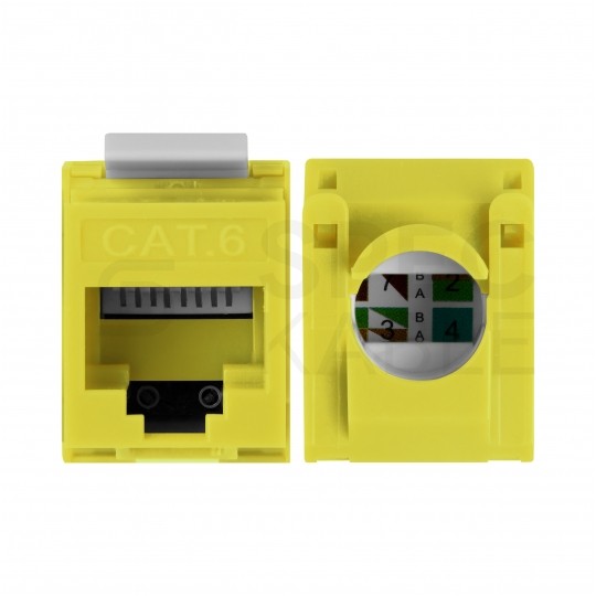 Moduł keystone RJ45 UTP kat.6 nieekranowany beznarzędziowy żółty NEKU