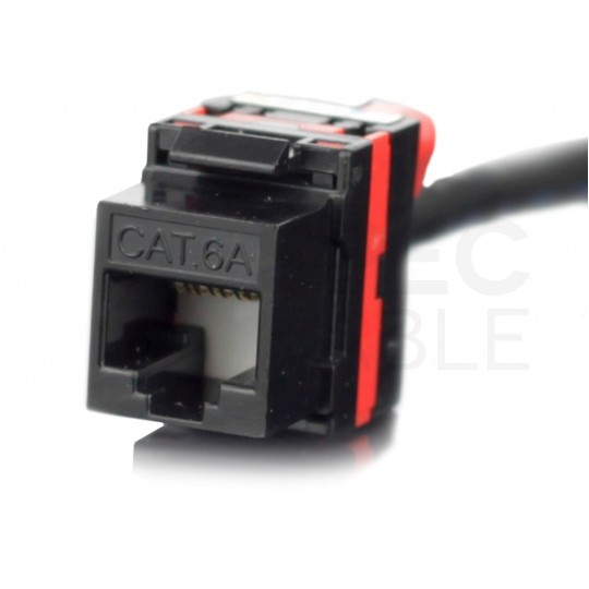 Moduł keystone RJ45 UTP kat.6A nieekranowany przekręcany czarny NEKU