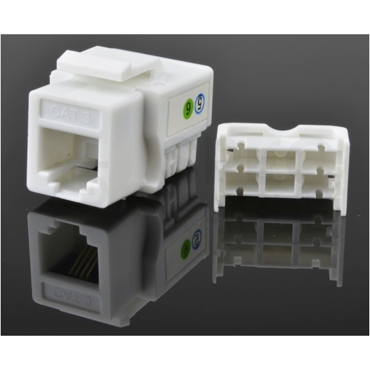 Moduł keystone telefoniczny kat.3 RJ11 6P4C biały NEKU