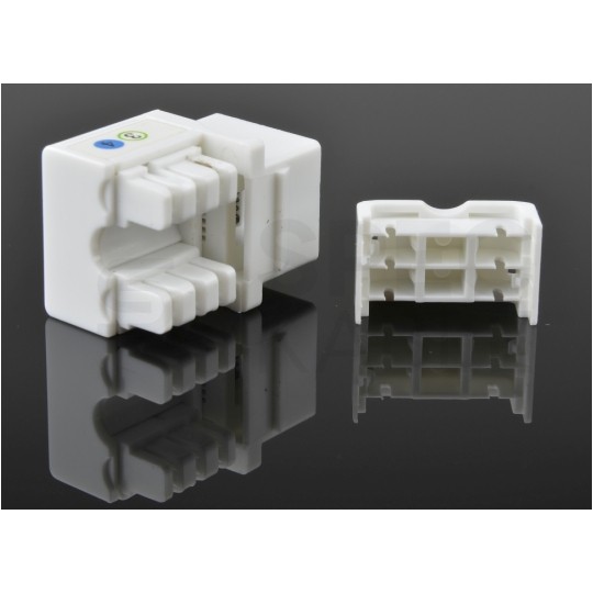 Moduł keystone telefoniczny kat.3 RJ11 6P4C biały NEKU