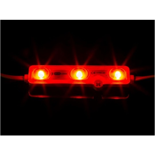 Moduł oświetleniowy 3x LED SMD 0,72W 12V 83lm/W czerwony z taśmą samoprzylepną IP68