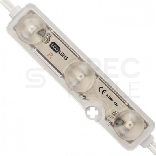 Moduł oświetleniowy 3x LED SMD 0,72W 12V 83lm/W czerwony z taśmą samoprzylepną IP68