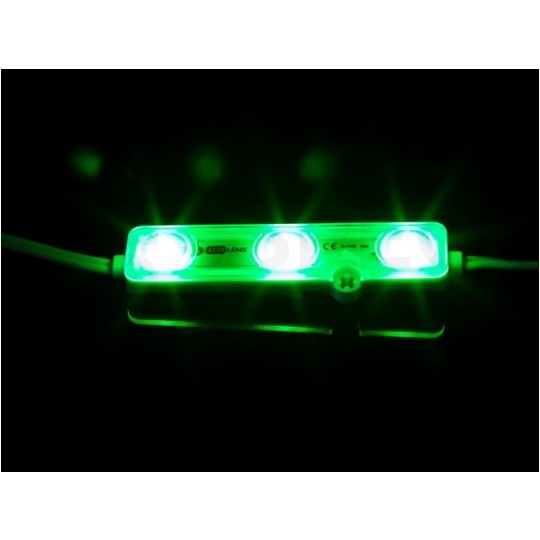 Moduł oświetleniowy 3x LED SMD 0,72W 12V 83lm/W zielony z taśmą samoprzylepną IP68