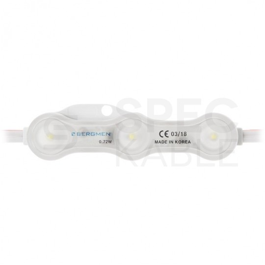 Moduł oświetleniowy 3xLED SMD 0,72W 12V 72lm biały z taśmą samoprzylepną IP68 BERGMEN