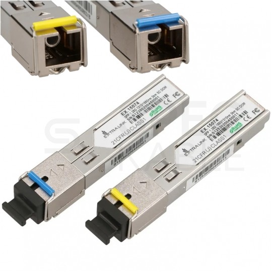 Moduł SFP (mini-GBIC) jednomodowy SM SC duplex TX=1310nm 3km 1,25Gbit/s (dedykowane do HP / Aruba) Extralink [komplet=2 szt]