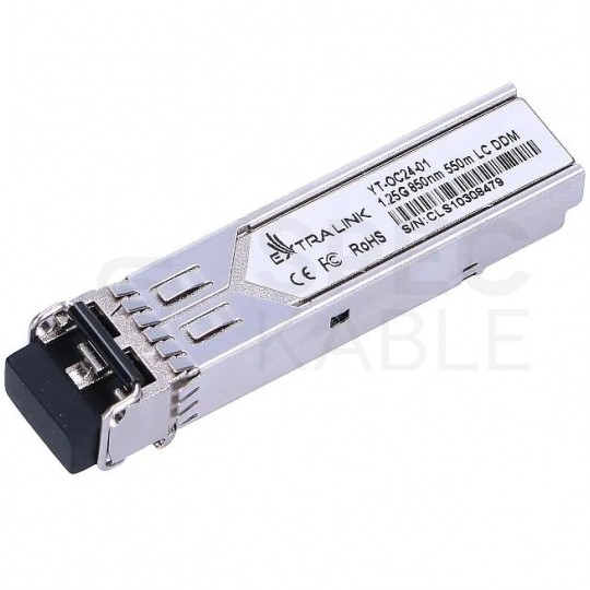 Moduł SFP (mini-GBIC) wielomodowy MM LC duplex TX=850nm 550m 1,25Gbit/s (dedykowane do HP / Aruba) Extralink