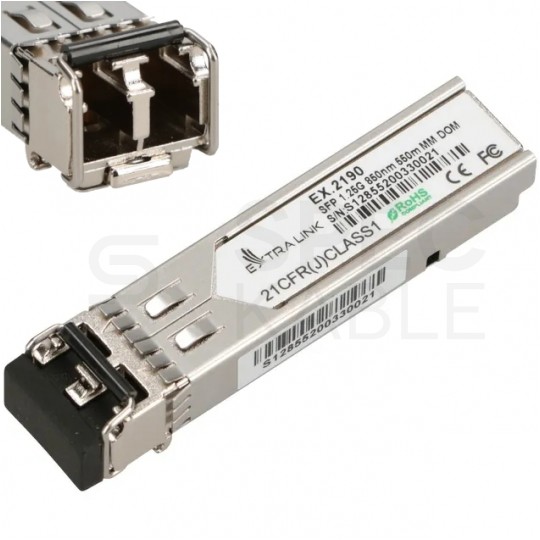 Moduł SFP (mini-GBIC) wielomodowy MM LC duplex TX=850nm 550m 1,25Gbit/s Extralink