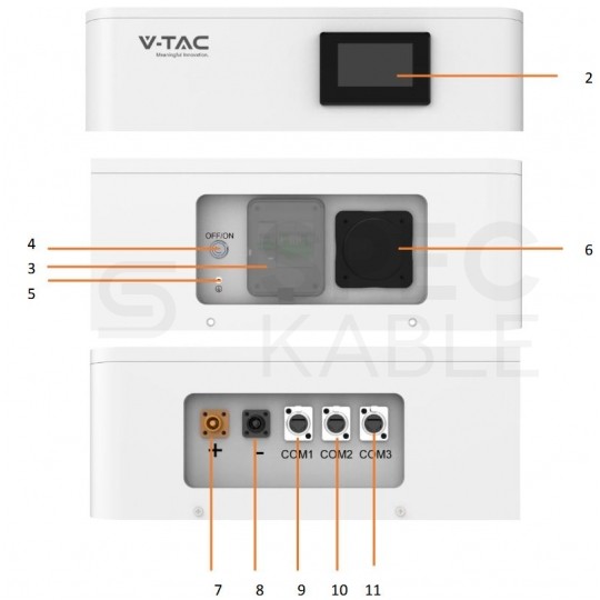 Moduł zarządzający wysokonapięciowym magazynem energii do max. 8 modułów LCD BMS V-TAC OHS-HV100 10 LAT GWARANCJI
