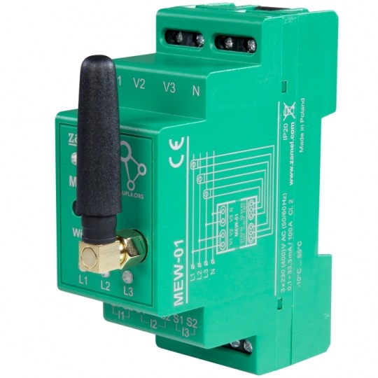 Monitor energii elektrycznej na szynę TH35 WI-FI 3F+N ZAMEL SUPLA