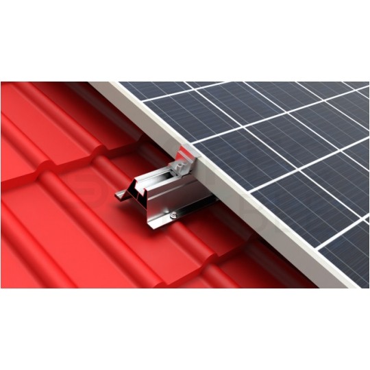 Mostek na blachę trapezową Uchwyt trapezowy aluminiowy szyna montażowa 400x70mm do paneli PV