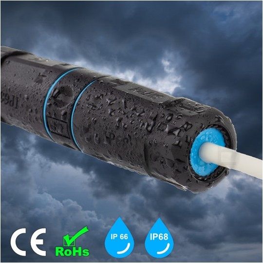 Mufa kablowa IP68 2xRJ45 kat.6 ekranowana FTP STP hermetyczna NEKU