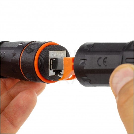 Mufa kablowa IP68 2xRJ45 kat.6A, kat.7 ekranowana FTP STP hermetyczna NEKU
