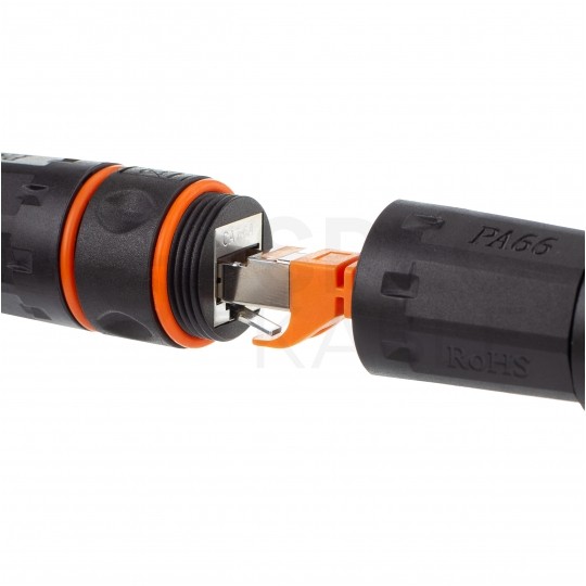 Mufa kablowa IP68 2xRJ45 kat.6A, kat.7 ekranowana FTP STP hermetyczna NEKU