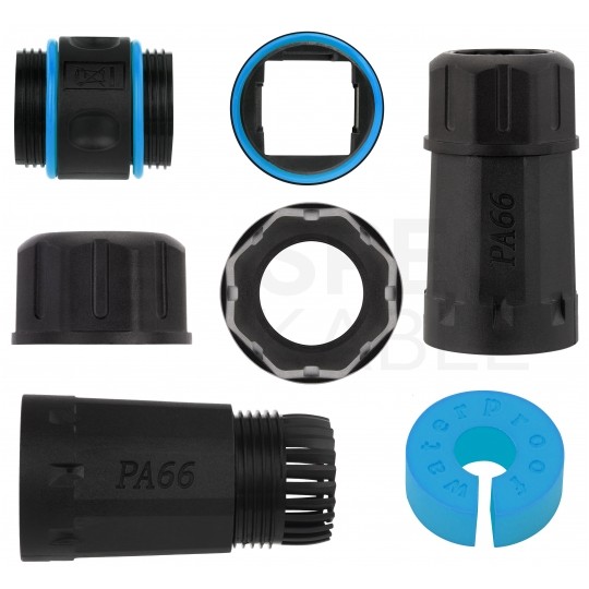 Mufa kablowa IP68 beznarzędziowa kat.6 ekranowana FTP STP hermetyczna NEKU