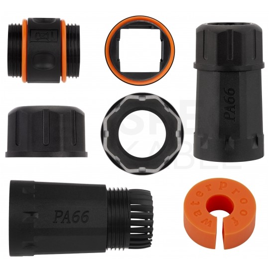 Mufa kablowa IP68 beznarzędziowa kat.6A, kat.7 ekranowana FTP STP hermetyczna NEKU