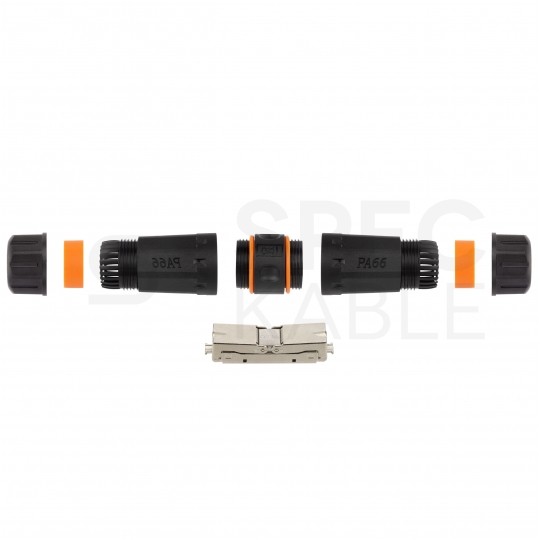 Mufa kablowa IP68 beznarzędziowa kat.6A, kat.7 ekranowana FTP STP hermetyczna NEKU