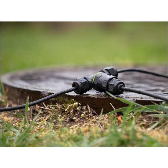 Mufa kablowa z dławikami na kable do 3x1,5mm2 hermetyczna IP68 trójnik czarna ELCAN