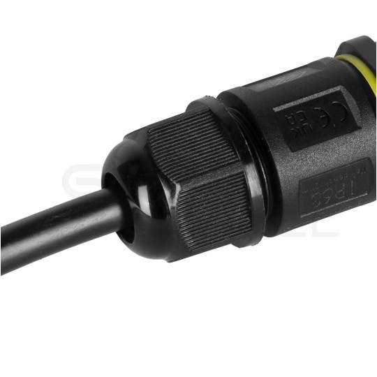 Mufa kablowa z dławikami na kable do 3x2,5mm2 hermetyczna IP68 prosta średnia czarna ELCAN