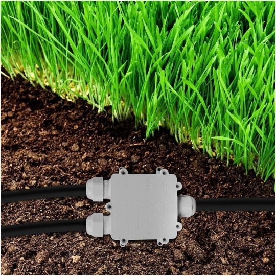 Mufa kablowa z dławikami na kable do 5x2,5mm2 hermetyczna IP68 UV trójnik biała V-TAC