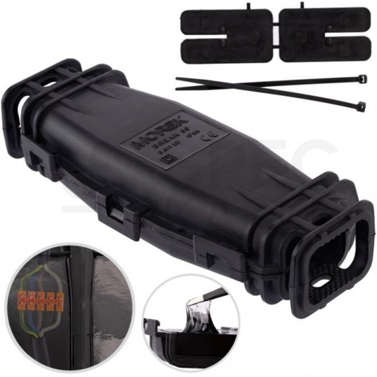 Mufa kablowa żelowa prosta uniwersalna do 4x10mm2 hermetyczna IP68 165x62x36mm bez złączek, przelotowa, wielokrotnego użytku MOREK