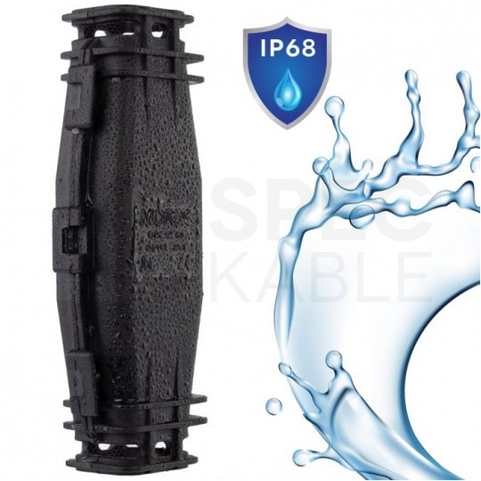 Mufa kablowa żelowa prosta uniwersalna do 4x10mm2 hermetyczna IP68 165x62x36mm bez złączek, przelotowa, wielokrotnego użytku MOREK