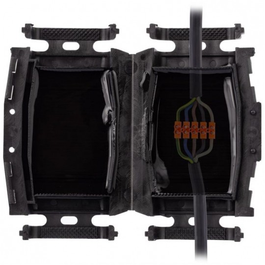 Mufa kablowa żelowa prosta uniwersalna do 4x2,5mm2 hermetyczna IP68 100x59x34mm bez złączek, przelotowa, wielokrotnego użytku MOREK