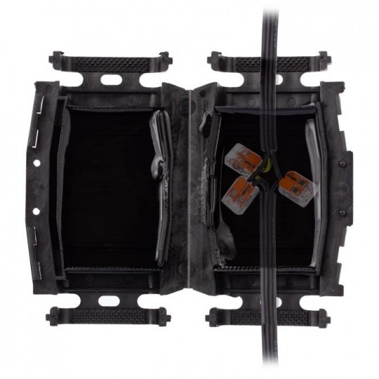 Mufa kablowa żelowa prosta uniwersalna do 4x2,5mm2 hermetyczna IP68 100x59x34mm bez złączek, przelotowa, wielokrotnego użytku MOREK