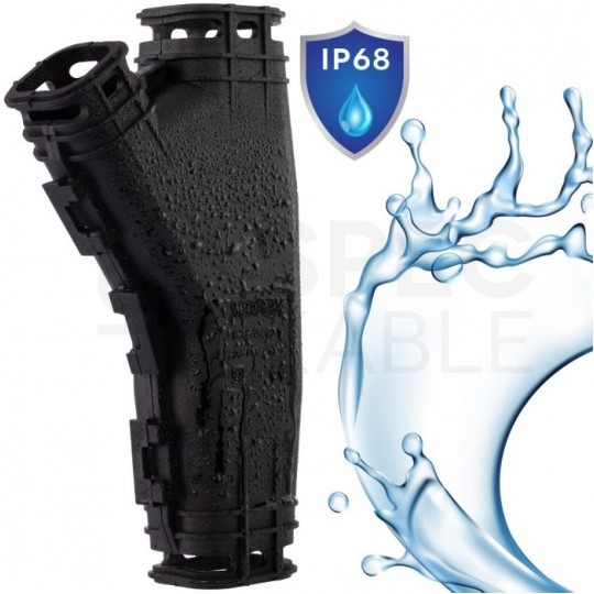 Mufa kablowa żelowa typu "Y" uniwersalna do 4x16mm2 hermetyczna IP68 180x105x36mm bez złączek, odgałęźna, wielokrotnego użytku MOREK