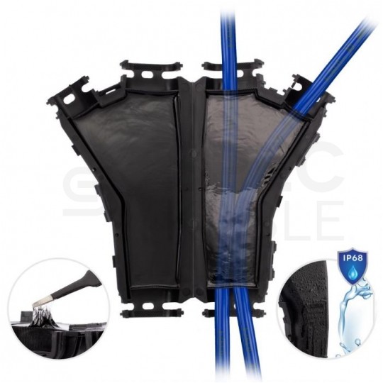 Mufa kablowa żelowa typu "Y" uniwersalna do 4x16mm2 hermetyczna IP68 180x105x36mm bez złączek, odgałęźna, wielokrotnego użytku MOREK