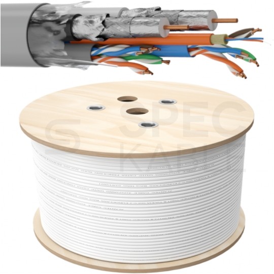 Multikabel FO SM 9/125 FTTH 2J + 2x UTP kat.5e + 2x RG6 75Ohm Q-LANTEC