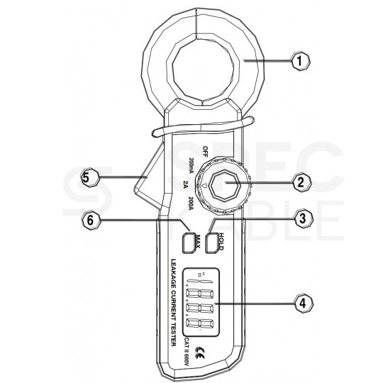 Multimetr cęgowy do pomiaru prądu upływu miernik uniwersalny z wyświetlaczem LCD SONEL CMP-200